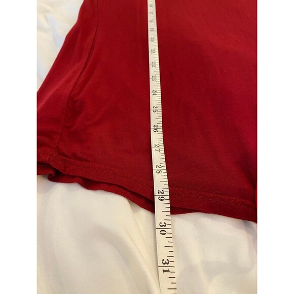 Blouse Size XL Top V Neck Pullover Burgundy Women Soft Long Sleeve Casual Chic - Picture 5 of 6